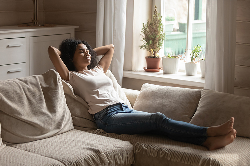 Woman enjoying indoor air quality